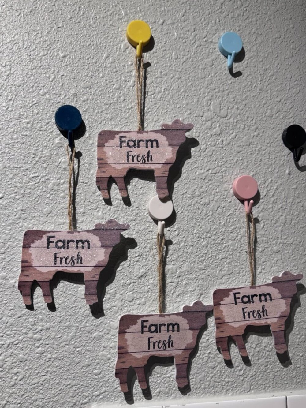 Kurt S. Adler “Farm Fresh” Cow Hanging Decoration/Ornament – Set of 4